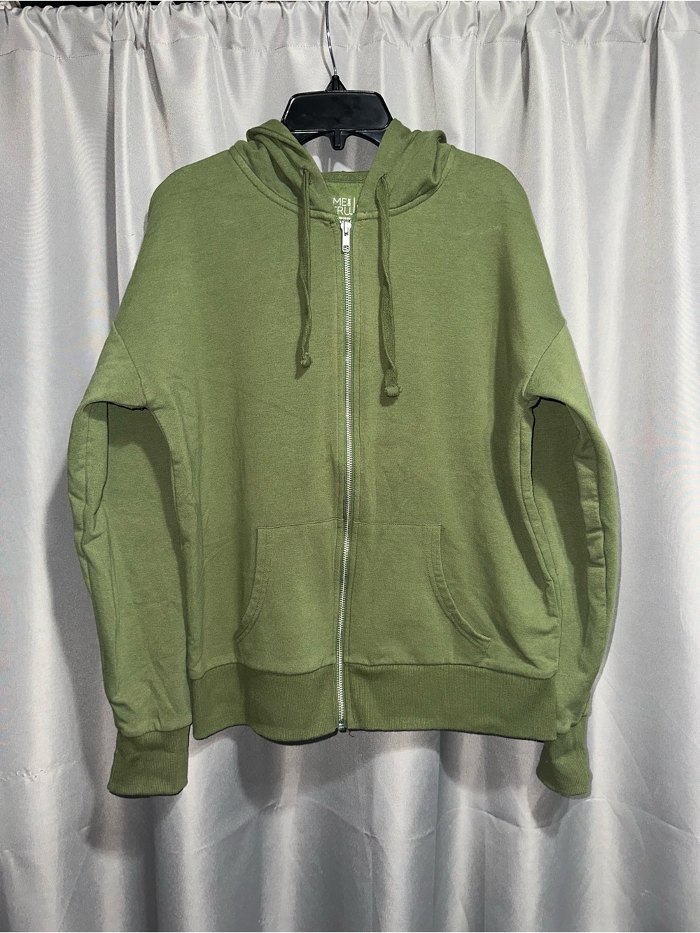 Time and Tru Olive Green Full-Zip Hoodie Jacket